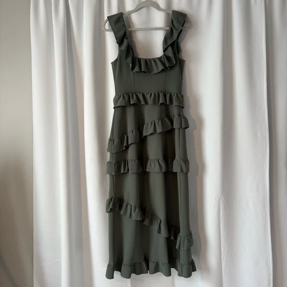 Show Me Your MuMu Green Asymmetrical Ruffle Sundress - Picture 9 of 13